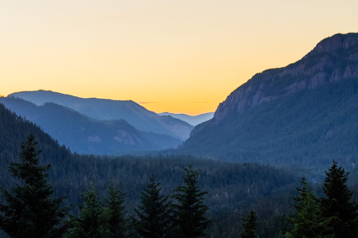 Mountain range at sunrise