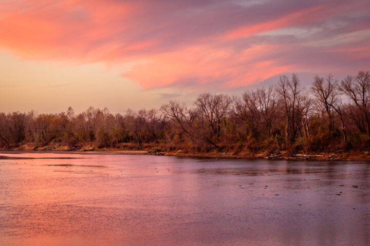 River at sunset